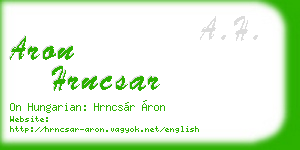 aron hrncsar business card